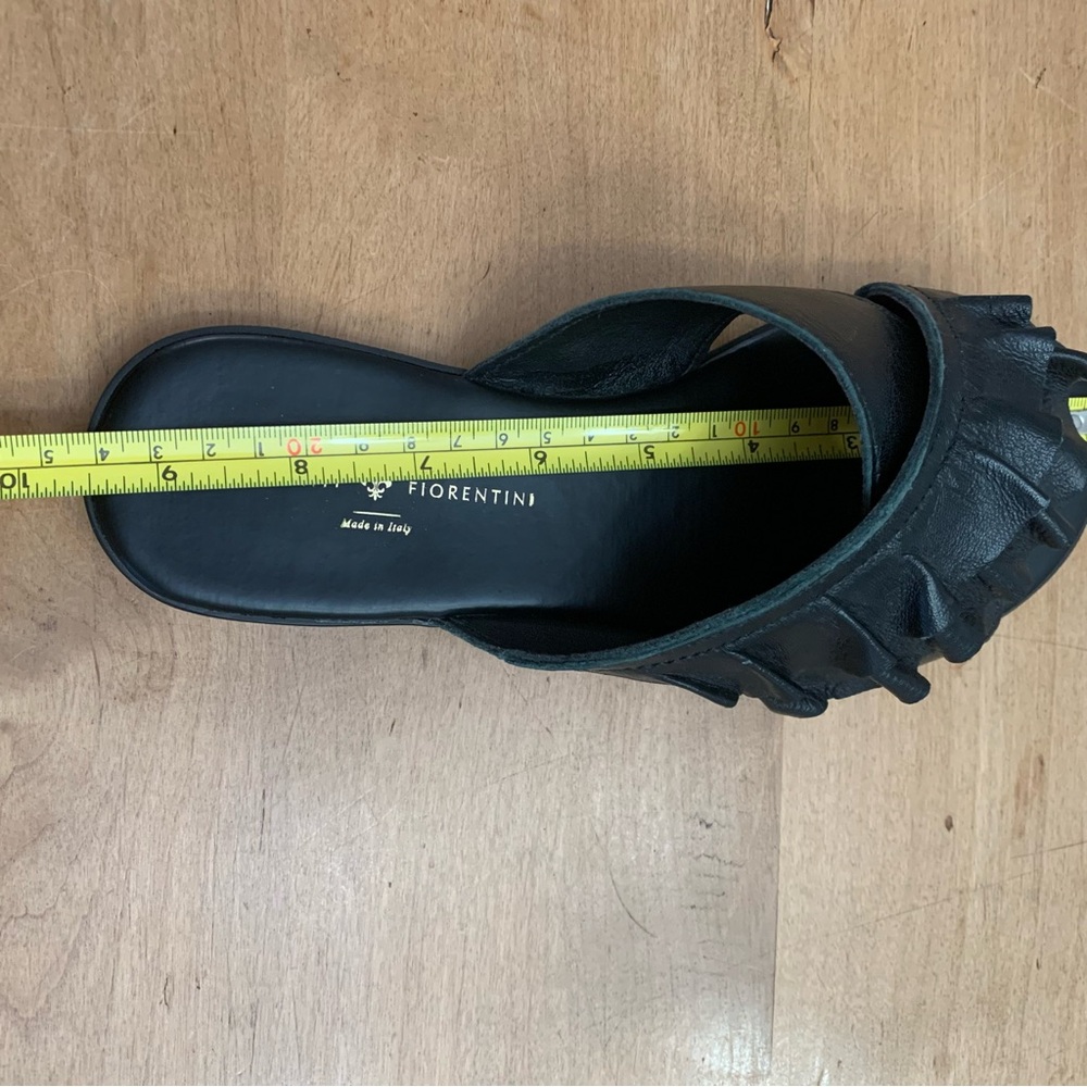 Italian Slides Black Ruffle Size 6 - Picture 9 of 12